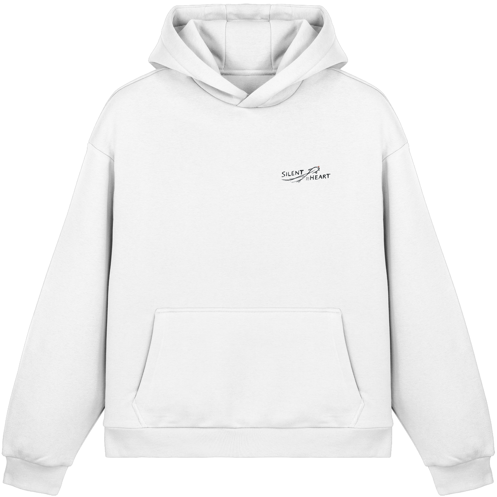 Minimal Japanese Streetwear Hoodie – Silent Heart Oversized Hoodie | Konbini Echo