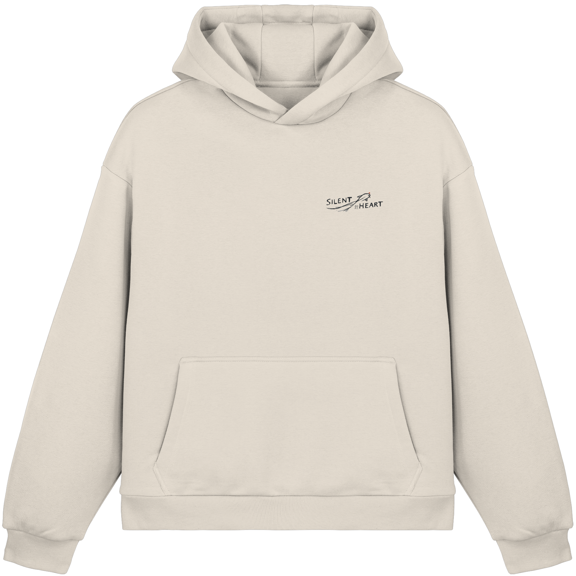 Minimal Japanese Streetwear Hoodie – Silent Heart Oversized Hoodie | Konbini Echo